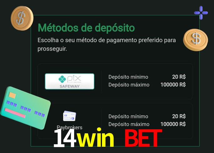 O cassino 14win bet oferece uma grande variedade de métodos de pagamento